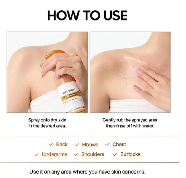 Exfoliating Kojic Acid Turmeric Spray 100 ml (Pack of 2)